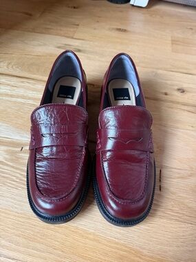 Dolce Vita Women’s Wine Red Leather Penny Loafers